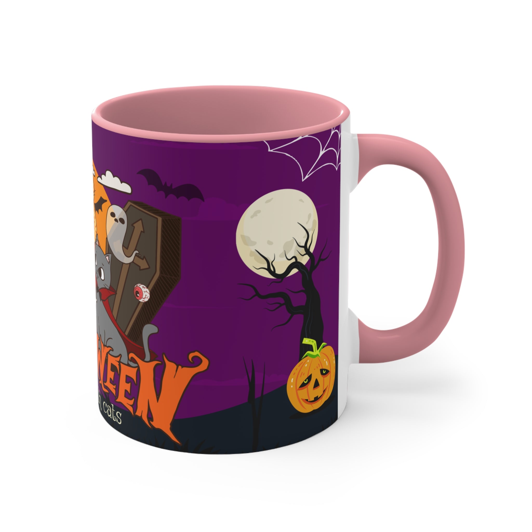 Happy Halloween is Better with Cats | Colorful Accent Mugs